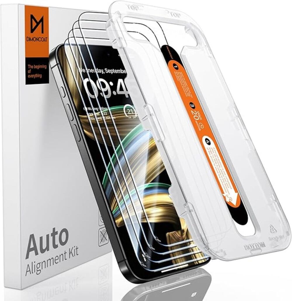 DIMONCOAT 4-Pack Screen Protector Tempered Glass for iPhone 15 Pro 6.1 inch NEW